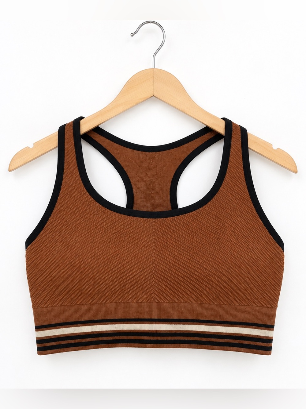 Member's Mark Seamless Racerback Sports Bra M Cinnamon Stick Brown
